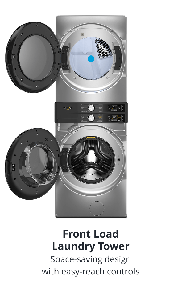 Front load laundry tower