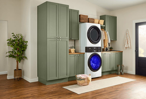 The laundry tower in a room