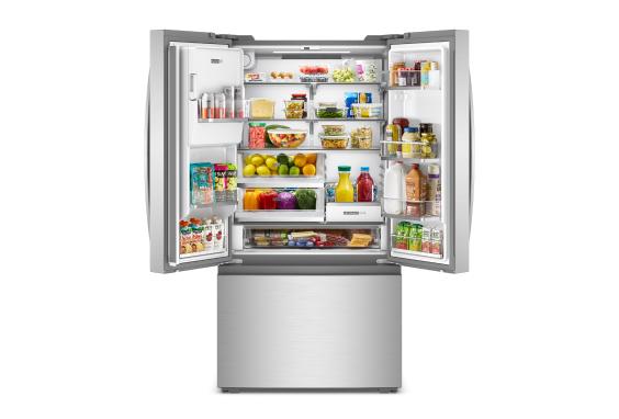 Whirlpool French Door Refrigerator with doors open